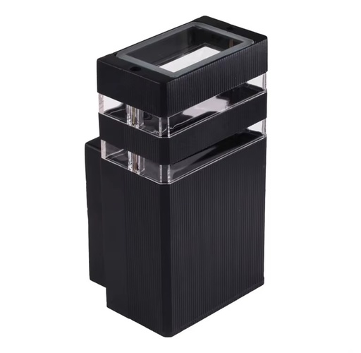 [25681] APLIQUE DE PARED CUADRADO NEGRO 1 LUZ E27 WJ
