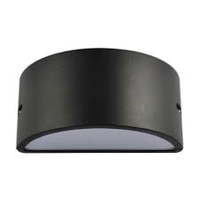 [2201] APLIQUE DE PARED MEDIA LUNA NEGRO PARA EXTERIOR E27