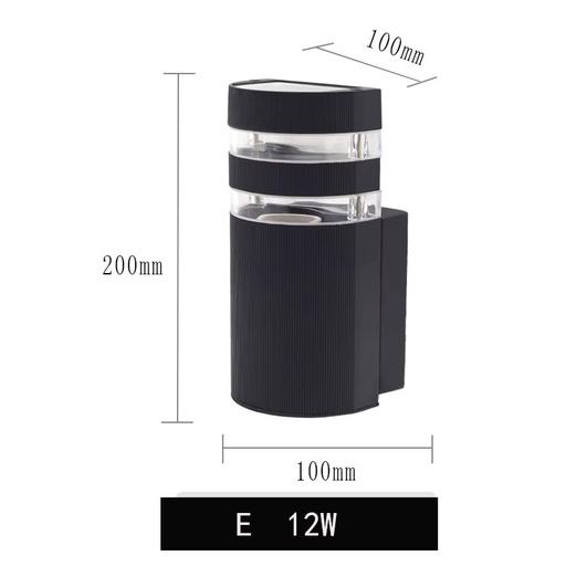 [8107400] APLIQUE DE PARED OVALADO 1 LUZ NEGRO PARA EXTERIOR E27