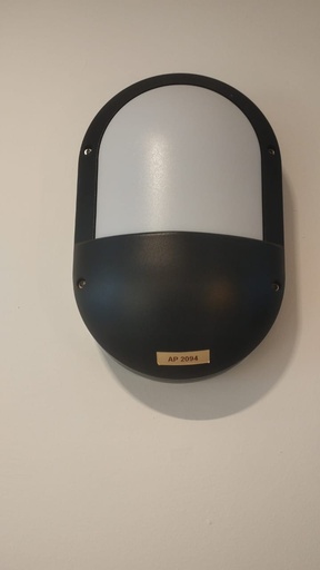 [AP-2094] APLIQUE DE PARED OVALADO NEGRO PARA EXTERIOR E27