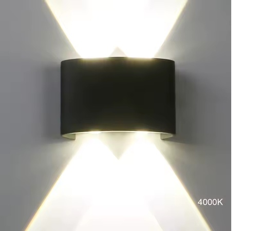 [AON-53070] APLIQUE LED DE PARED OVALADO NEGRO 4W 3000K AC85-265V IN