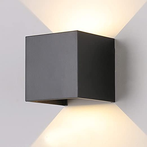 [ACNE-0531] APLIQUE LED DE PARED TIPO CUBO NEGRO 2X5W 3000K EVERGREN