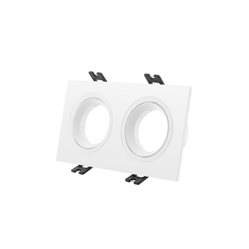 [d27440] BASE DE DICROICA CUADRADA DOBLE PLASTICA BLANCA ROOMLUX