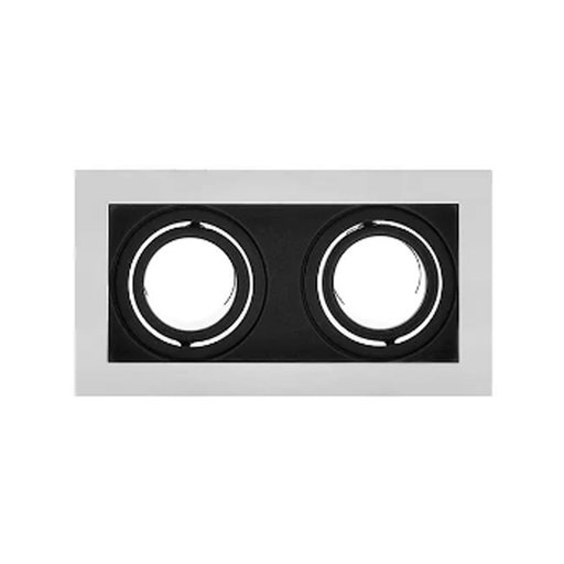 [967S-2] BASE DE DICROICA CUADRADA DOBLE SEMIPROFUNDA NEGRA Y BLANCA ML