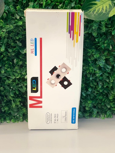 BASE DE DICROICA CUADRADA TRIPLE PLASTICA BLANCA 240X80MM ML