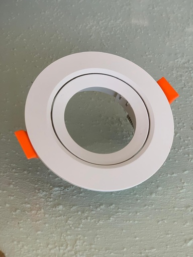 [BDP-0052] BASE DE DICROICA REDONDA BASCULANTE PLANA BLANCA PREMIUN