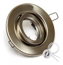 [BDE-0045] BASE DE DICROICA REDONDA BASCULANTE PLATEADA VOLIGHT