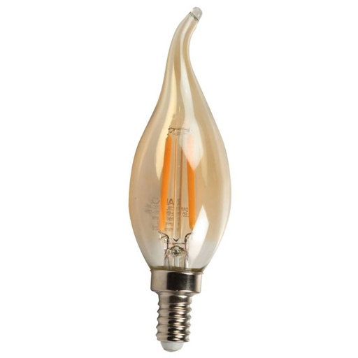 [BVR-0427] BOMBILLO LED VELA FILAMENTO AMBAR DIMMABLE 4W 2700K E12 420LM AC110-130V ROOMLUX