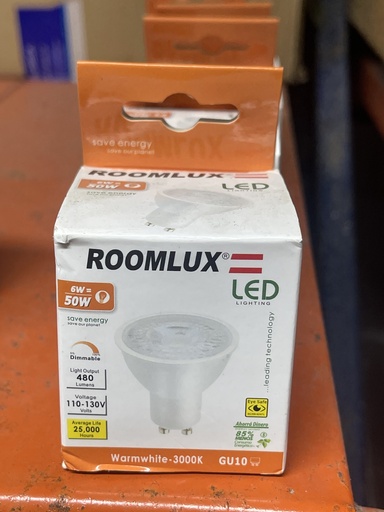 [DLR-0033] DICROICA LED GU10 6W 3000K 400LM DIMMABLE AC100-130V ROOMLUX