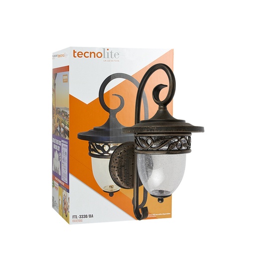 [FTL-3330/BA] LAMPARA DE PARED COLONIAL EXTERIOR CAFÉ E27 TECNOLITE