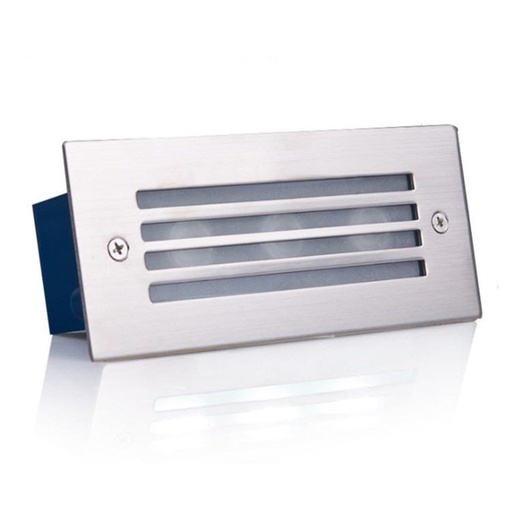 [LEE-1357] LAMPARA E27 EMPOSTRABLE DE ESCALERA CON REJILLA RECTANGULAR