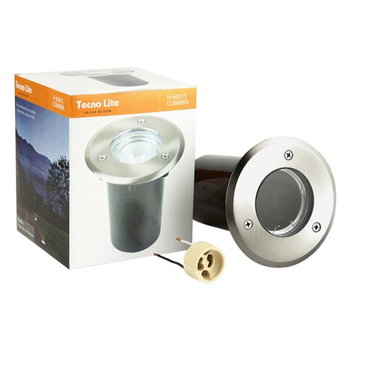 [H-600/S] LAMPARA GU10 EMPOSTRABLE DE PISO REDONDA SATIN IP65 100-240/12V TECNOLITE