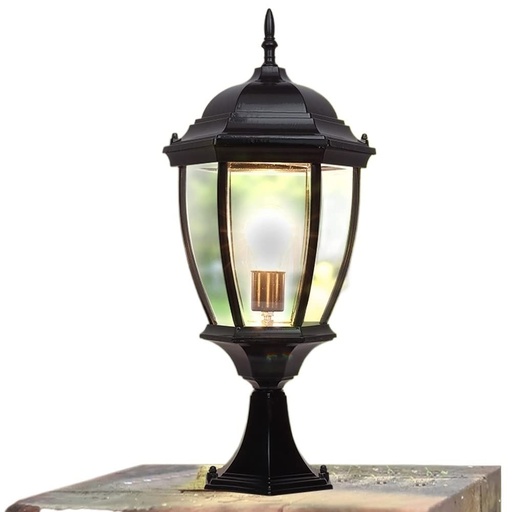 [12801] LAMPARA P/ COLUMNA NEGRA MOD. ANTIGUA COLONIAL GRANDE E27