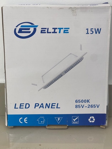PANEL LED CUADRADO EMPOSTRABLE 15W 6500K AC85-265V ET