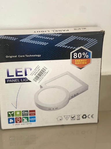 [8744] PANEL LED REDONDO DE SUPERFICIE 12W 3000K AC85-265V WJ