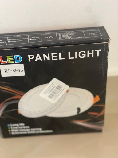 [8946] PANEL LED REDONDO EMPOSTRABLE CON DISEÑO 2T BORDE RGB 6+3W AC85-265V WJ