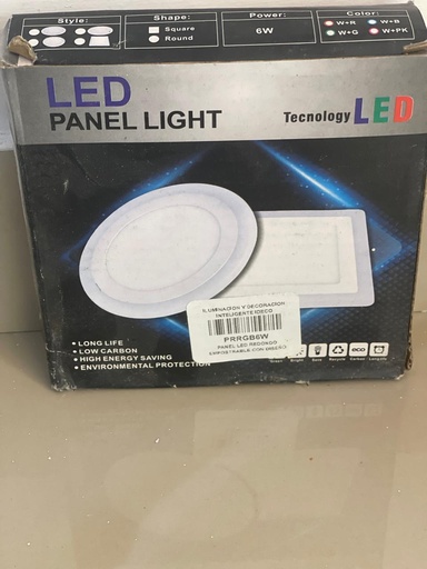 [8945] PANEL LED REDONDO EMPOSTRABLE CON DISEÑO BORDE RGB 6W AC85-265V