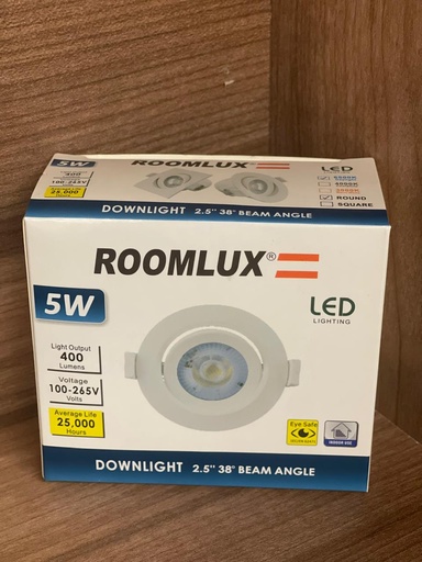 [SLR-0006] SPOT LED REDONDO BLANCO EMPOSTRAR PLASTICO 5W 6500K AC100-265V ROOMLUX