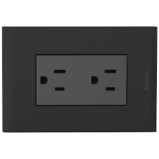[AF2228EANG] TOMACORRIENTE DOBLE NOBILE NEGRO 2P+T 16A