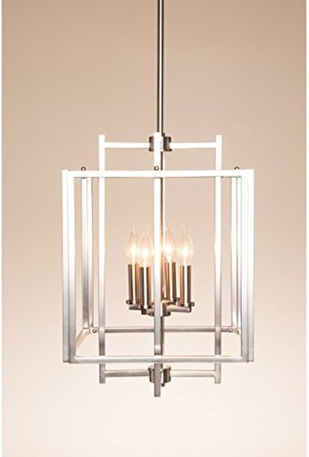 [B10015] LAMPARA COLGANTE NIQUEL TIPO JAULA E14 ALLEN + ROTH