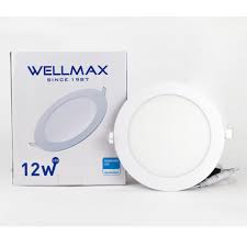 PANEL LED REDONDO EMPOSTRABLE 12W 6500K AC100-240V 480LM 25000HRS Ø120MM WELLMAX