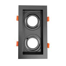 [TS131-2] BASE DE DICROICA CUADRADA DOBLE BASC. NEGRA PLAST. EVO