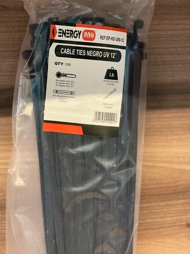 [EP-HD-300-12] TAYRRAT NEGRO 4.8X250MM 50LB EP (copia)