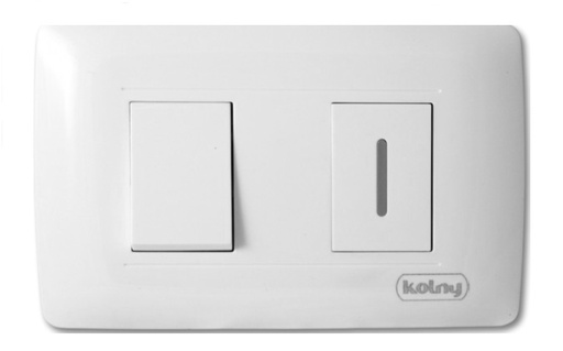 [3402-17] INTERRUPTOR BLANCO PARA CALENTADOR CON LUZ PILOTO KOLNY