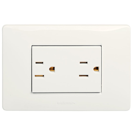 [MK21862/21186.2] TOMACORRIENTE DOBLE 110V C/T BLANCO 15A MASTER
